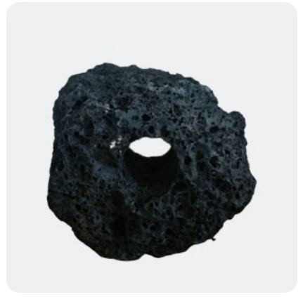 Lava Premium Stone with 1 Hole Drilled - Black - Indonesa - NEW1023