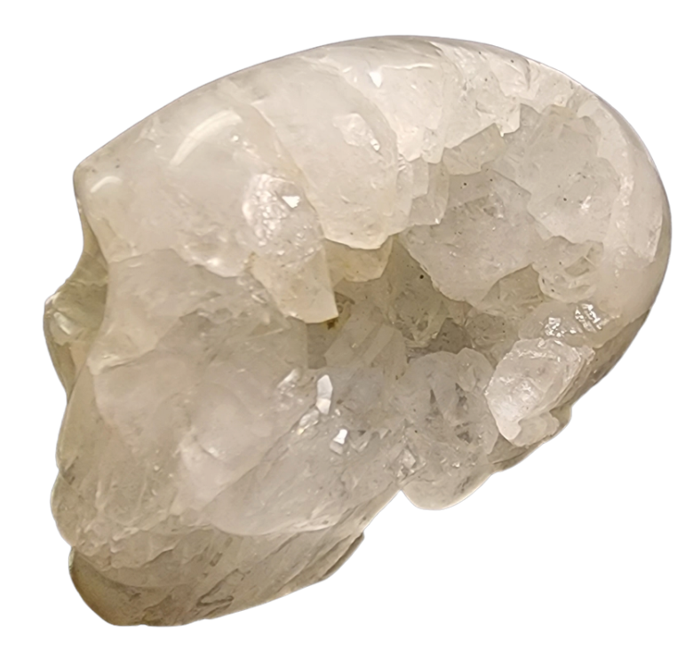 ALIEN SKULL - White Geode Agate with Druzy
- MEDIUM 5 inch - Price per gram - China - NEW1122