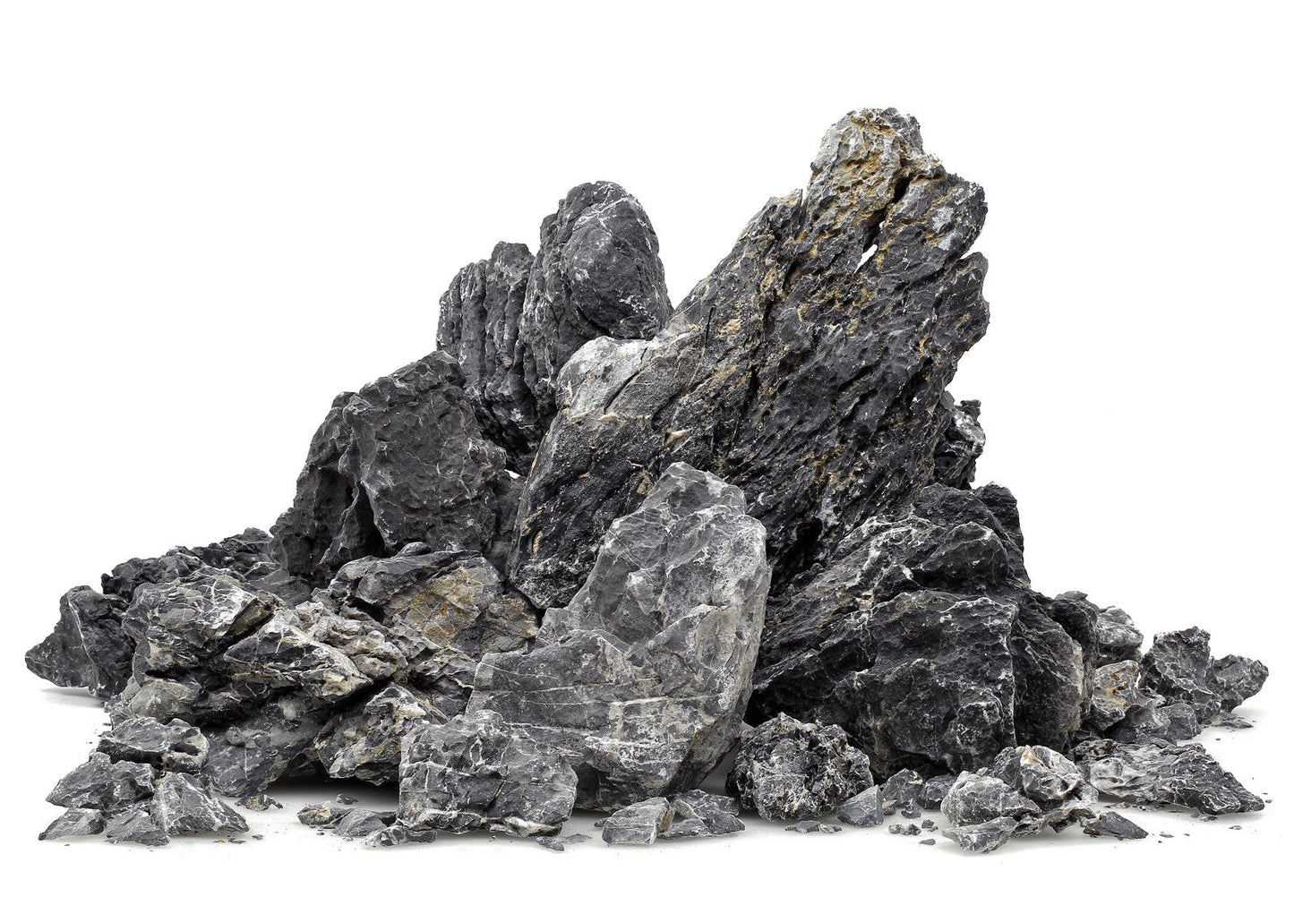 Black Seiryu Stone Aquarium Rock 5–30cm | Dark Aquascaping Stone (Per lb)