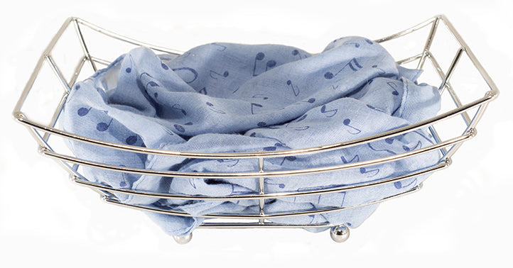 CHROME WIRE Rectangular Fruit BASKET 12 x 8 x 5 inch deep