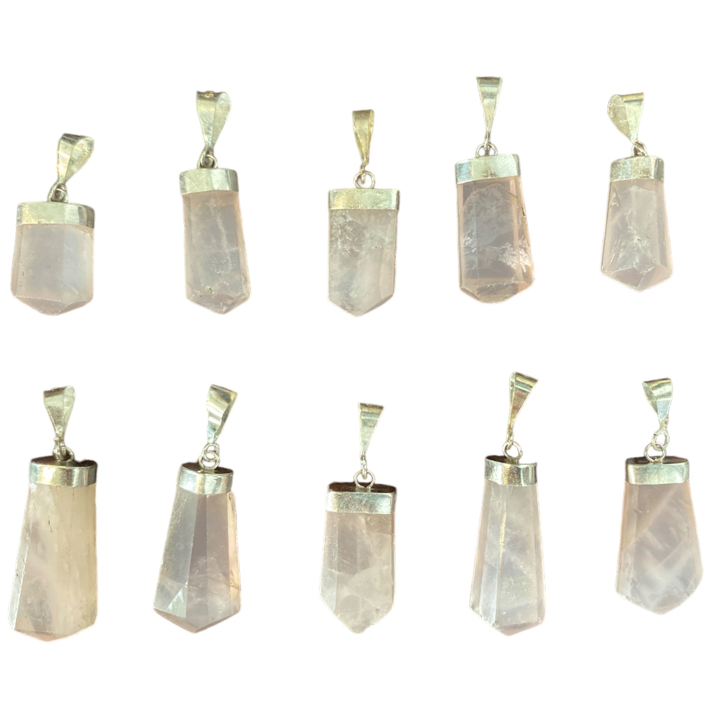 Rose Quartz Pendant with S.925 - Size 14 - 20mm Long - Pakistan - NEW124