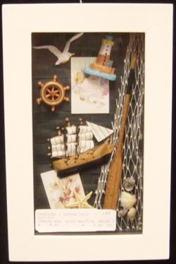 SHADOW BOX WITH NAUTICAL DECOR 7 W x 11 inches