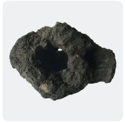 Medium Lava Premium Stone with 3 Connecting Holes Drilled - Black - Indonesia - NEW1023