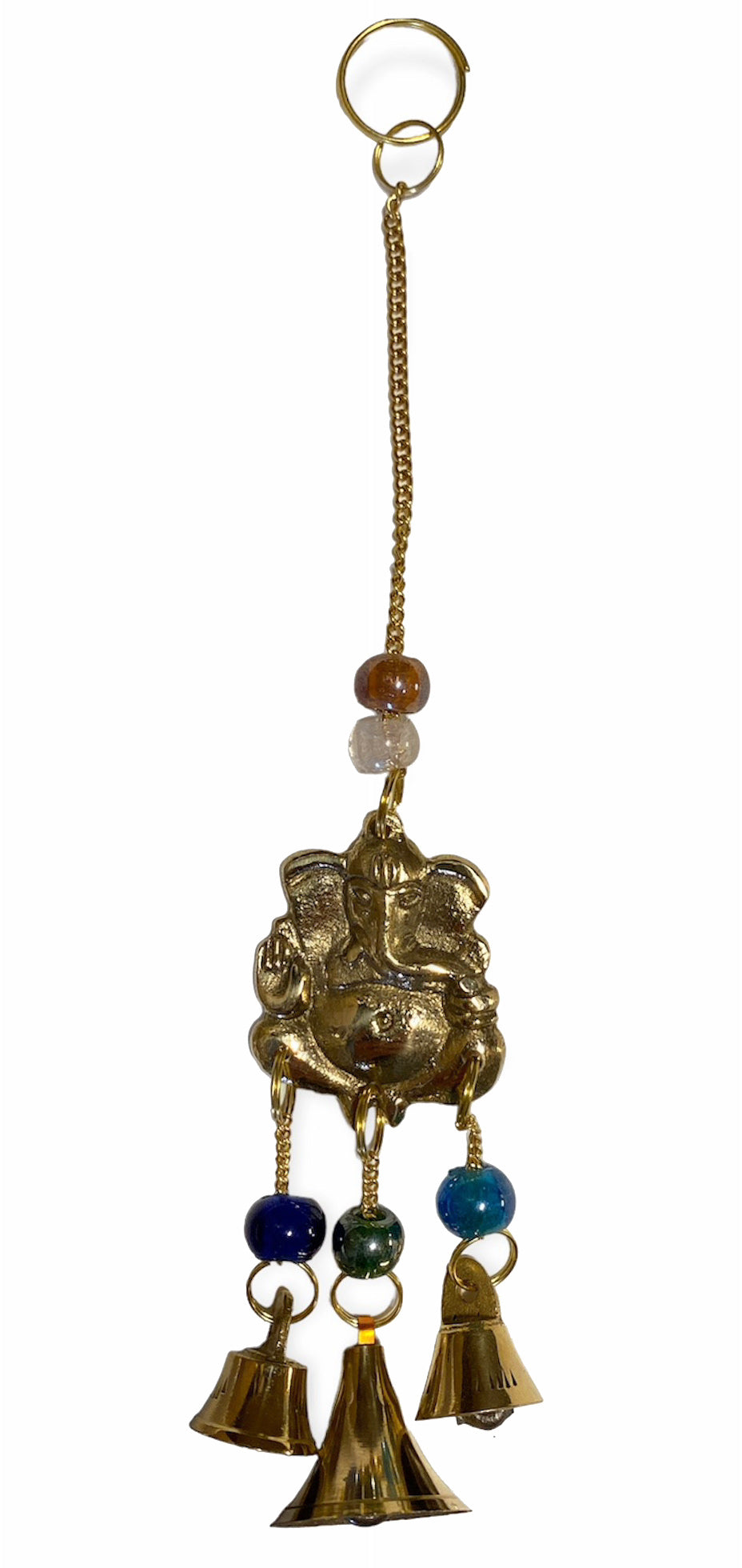 Ganesh Design Brass WIND CHIME - 9 inch - India - NEW922