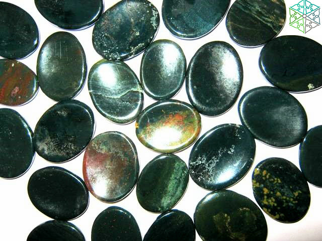 Blood Stone Worry Stones - 30-40mm Long 15 grams - India