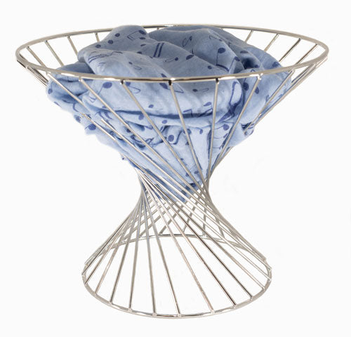Special CHROME WIRE ROUND Pizza Table Topper Gift Basket - 12 TOP 8 BASE 10 inch TALL
