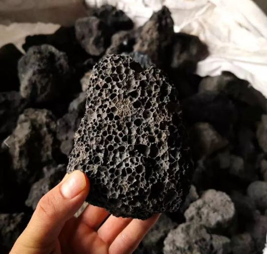 Black Lava Stone Aquarium Rock 10–30cm | Volcanic Aquascaping Rock (Per lb)
