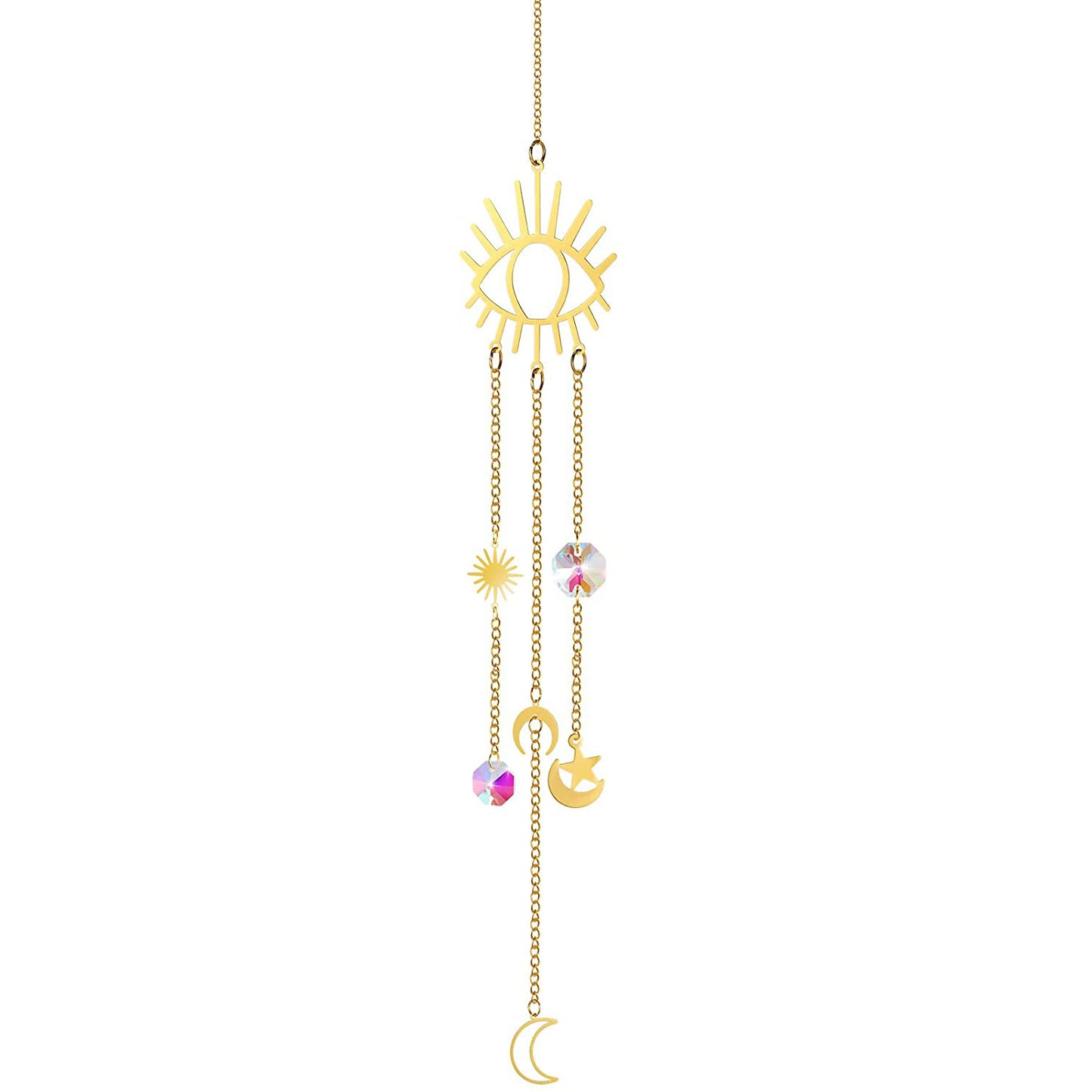 K9 Aura Crystal Hanger  Evil Eye Brass Color Twinkle Hanger - Long inch - China