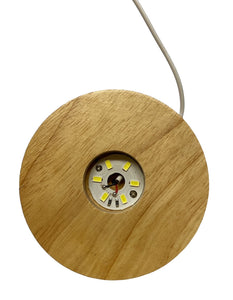 LED Lamp Base 4.75 inch 12cm - Natural Wood Look - USB Plug - China - NEW423