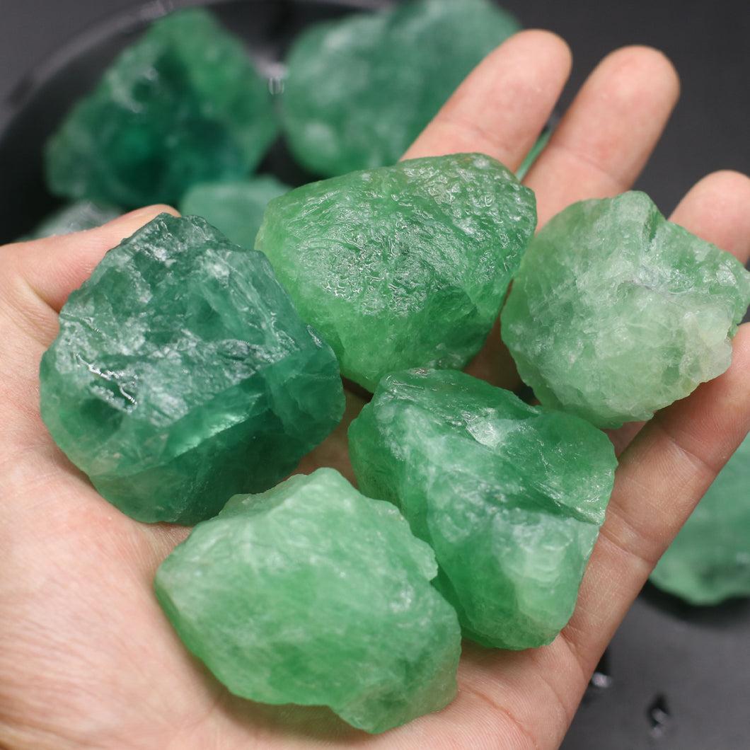 Natural Rough Green Fluorite with Quartz Raw Stone - 3-5 cm Assorted Sizes - Sold by the kilo - China - NEW222