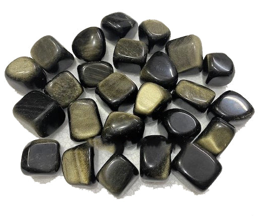 Gold Sheen Obsidian Tumbled Stones 20 to 30mm - 500 Grams - India - NEW323