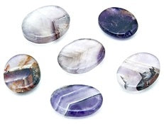 Amethyst Worry Stones - 35-38mm Long - Pack of 6 - India