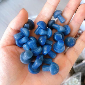 BLUE Adventurine Mini Mushrooms - 19-20 mm - Price Each - China - NEW622