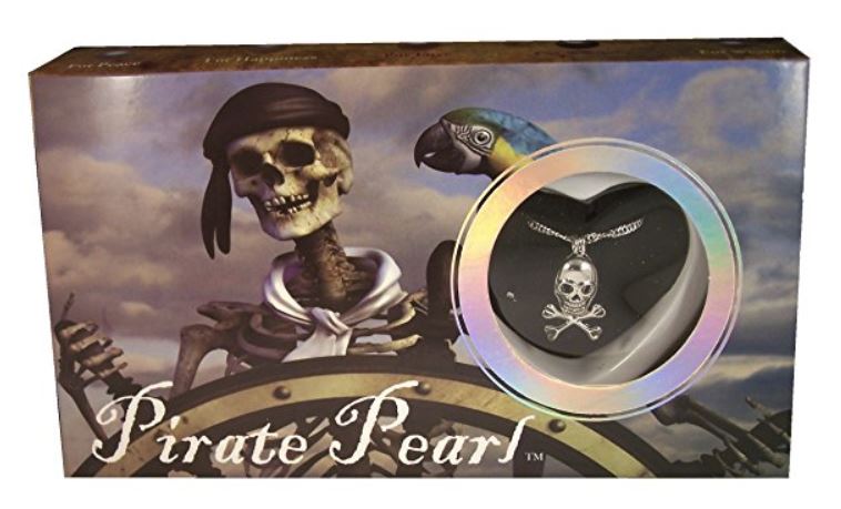 Wish Pirate Pearl Design Box with Skull Pendant and Necklace