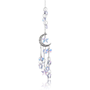 K9 Crystal Silver Color Twinkle Hanger with Cross Moon StarS - Long - 6cm x 40cm - China - NEW423