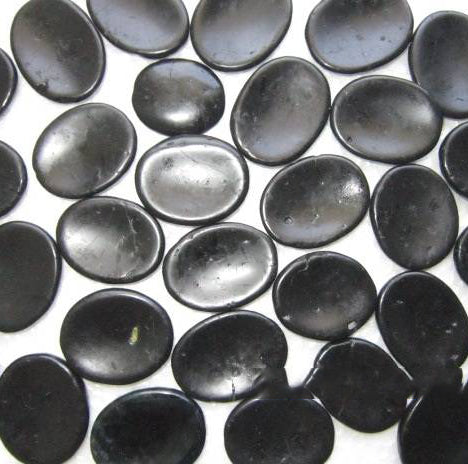 Black Tourmaline Worry Stones - 30-40mm Long - India