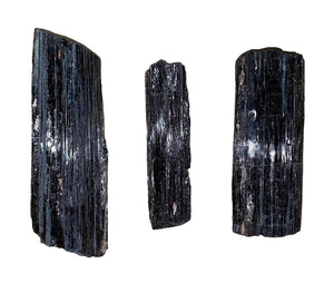 Natural Rough Black TOURMALINE Raw Stone - Assorted Sizes 3 to 6 inch x 1 to 2 inch - Sold by the gram - BRAZIL - Grade AA - NEW522