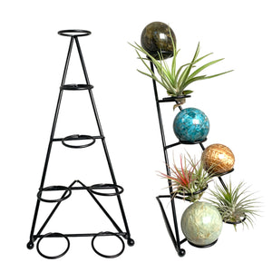 Display Stand - 10 tall x 5.5 wide x 6.5 inch deep - 1.5 inch Dia. Rings - Black Metal Wire 7 Holes - China - NEW623