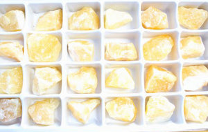 Orange Calcite Rough Flat Box - Approx. .8 kg & 24 pieces per box 19 x 15.5 cm - BRAZIL - NEW122