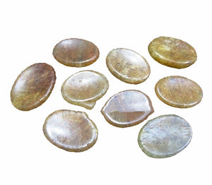 Golden Quartz Worry Stones - 30-40mm Long 20 grams - India - NEW1021