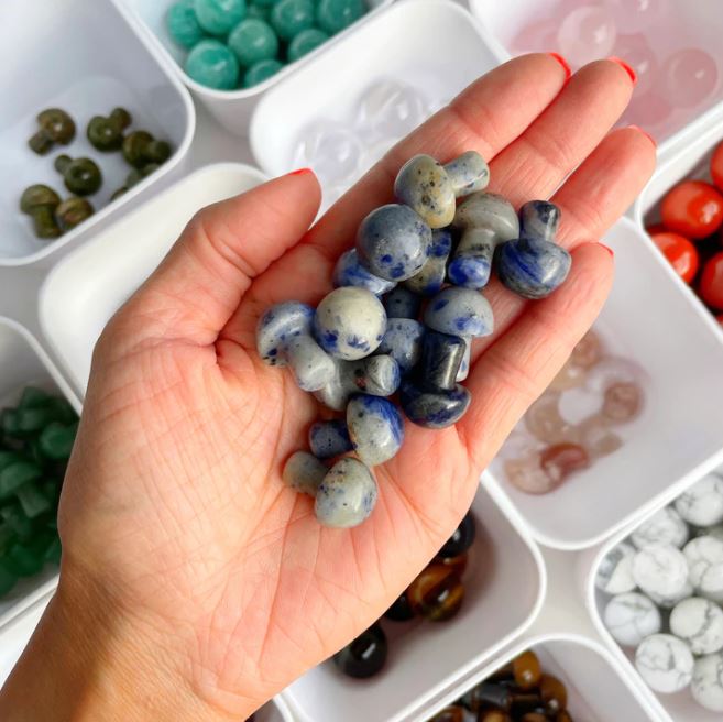 Lapis Lazuli Mini Mushrooms - 19-20 mm - Price Each - China - NEW622