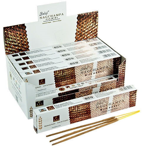 Balaji - Nag Champa & Honey - Incense Sticks 15 grams per inner box (12/box) NEW1220