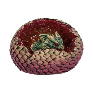 Green Dragon in Laying Egg - 6 inch - Resin - China - New1122