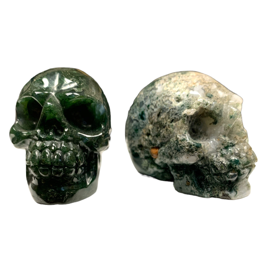 Skull Small- Moss Agate - 40x50 mm - China - NEW622