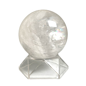 Clear Plastic Hexagon Sphere Stand - Medium - 65mm x 65mm - NEW722
