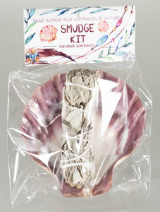 SMUDGE KIT - LIONS PAW WITH WHITE SAGE 4 inch STICK