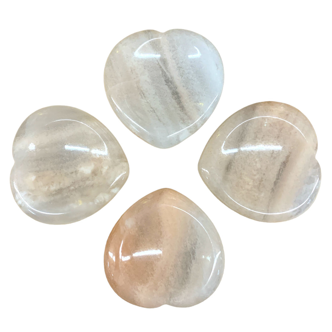 Flower Agate  Heart Worry Stones - 40mm - China - NEW722