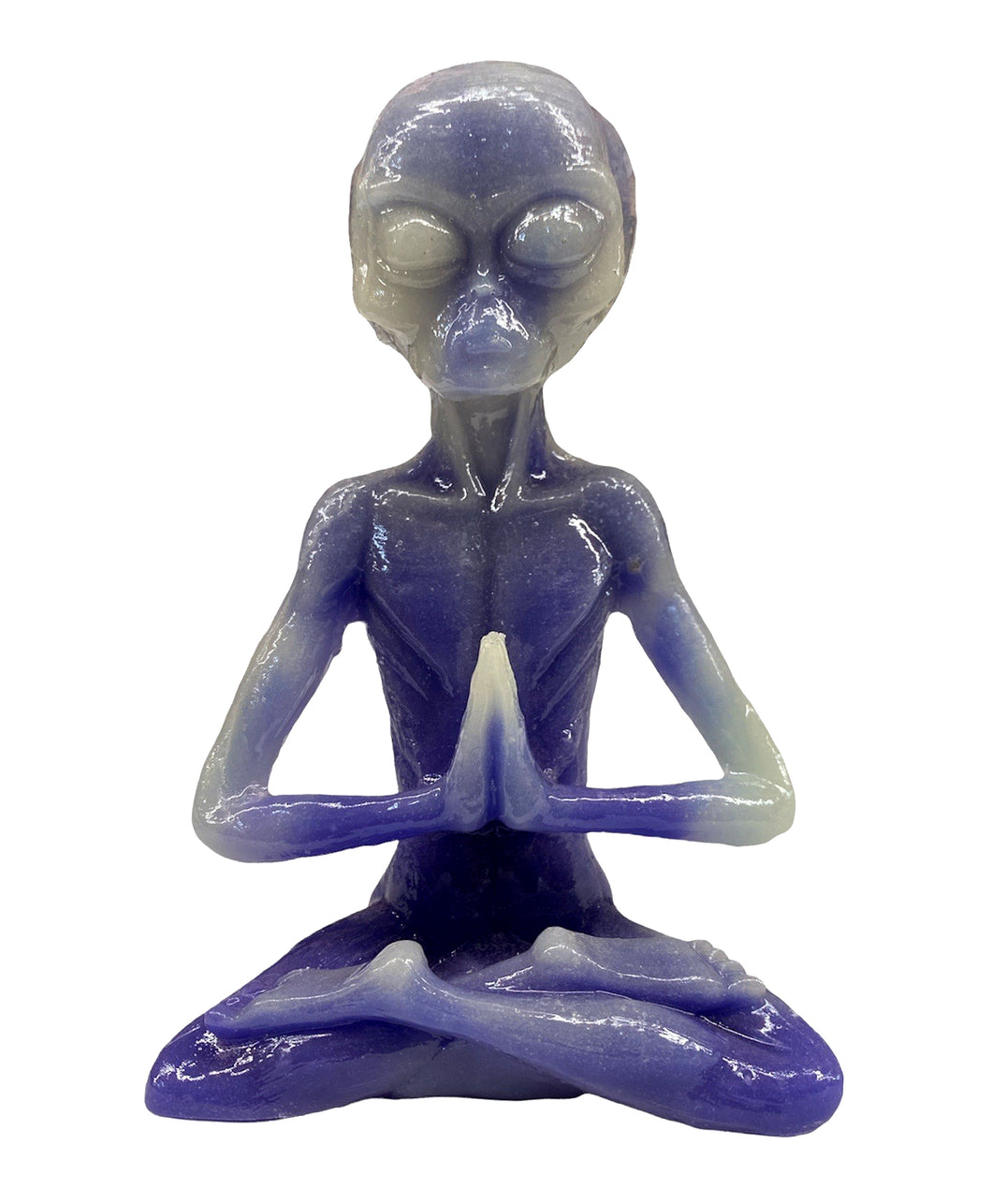 Sitting Yoga Alien - Purple Luminous Resin - 5.75 inches - 15cm - China - NEW1022