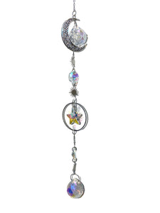 K9 Crystal Silver Color Twinkle Hanger with Moon & Stars - Long - 40cm - China - NEW123