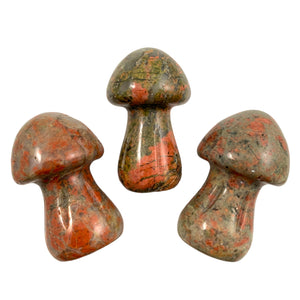 Mushrooms SMALL Unakite - 35mm - Price Each - China - NEW722