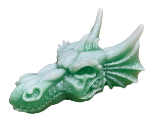 Dragon Head - Green Luminous Resin - 3.5 x 2.5 inches - China - NEW1022