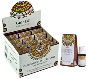 Goloka Californian White Sage Aroma Oil - Display Box With 12 Bottles