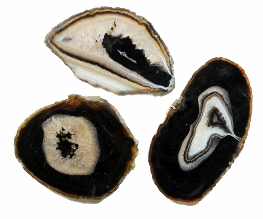Agate Slices Black - Grade A Size #3 - 3.5 x 2.75 inch - 9 to 12cm x 7 to 9cm - NEW1121