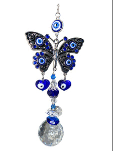 Evil Eye Butterfly Hanger with K9 Crystal Ball - Long - 13 inch - China - NEW123
