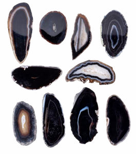 Agate Slices Black - Grade A Size #2 - 3.15 x 2 inch - 8 to 11cm x 5 to 7cm - NEW122