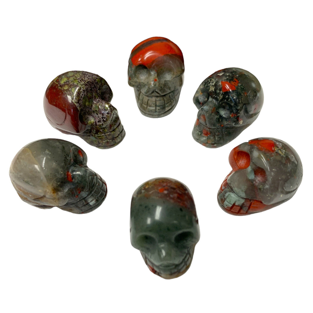 Skull Mini- African Blood Stone - 30-35mm Grams - China - NEW1022