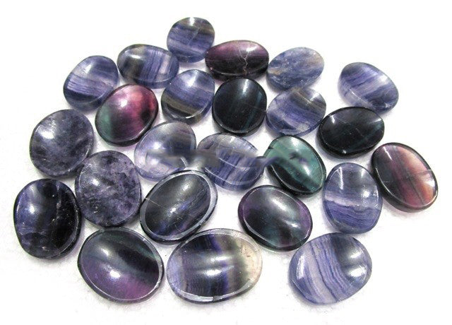 Purple Fluorite Worry Stones - 35-40mm Long - 20g - India