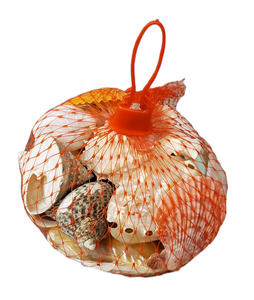 SA06D Assorted Polished Seashells in Mesh Net Bag - 500 grams