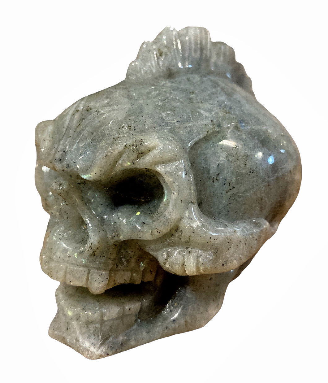 Skull with Mohawk - Labradorite - Medium - China - NEW622