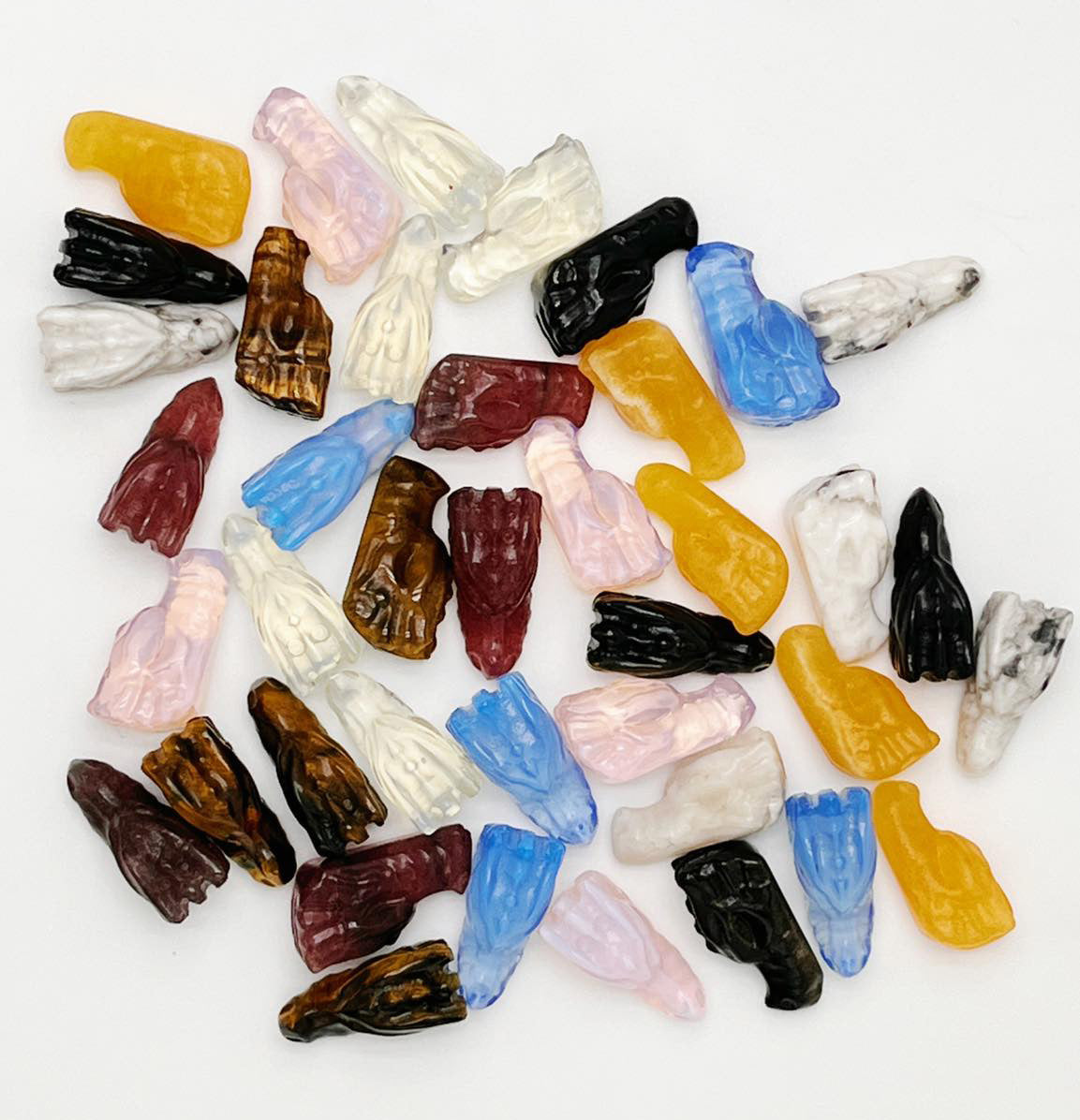 Macro DRAGON Heads - Assorted Stones - 23 x 10 x 10mm - Price Each - Carved in China - NEW1223