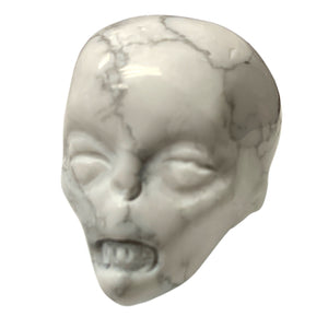 Alien Skull - White Howlite - Extra Small 30Hx40Lx28mm wide - China - NEW1122