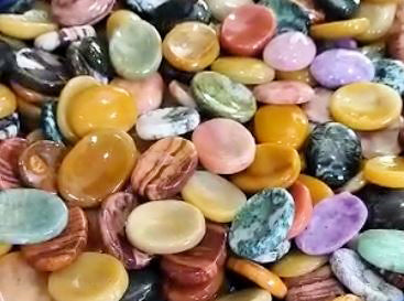 Assorted Worry Stones - 30-40mm Long - Good Mix THUMBSTONES - India - NEW1222
