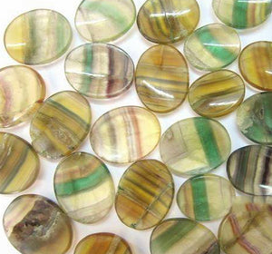 Rainbow Fluorite Worry Stones - 30-40mm Long - India