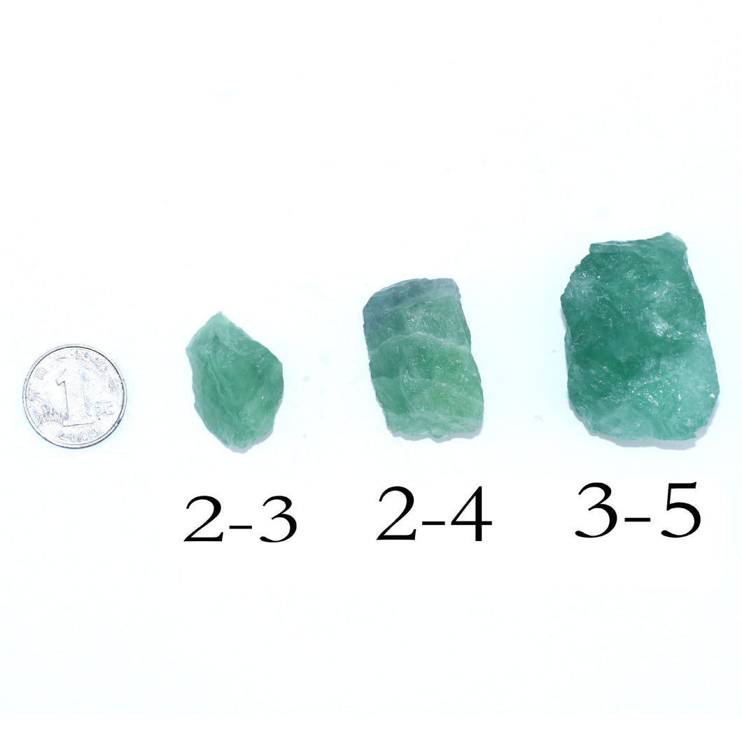 Natural Rough Green Fluorite with Quartz Raw Stone - 2-4 cm Assorted Sizes - Sold by the kilo - China - NEW222