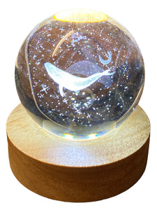 Clear Glass Sphere - Whale Engraved- 6cm - China - NEW223