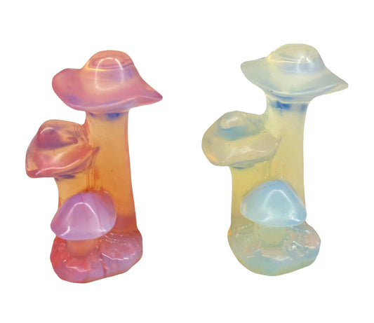 Triple Mushrooms LARGE ASSORTED - 50 mm - Amethyst - Opalite - Pink Opalite - Price Each - China - NEW622
